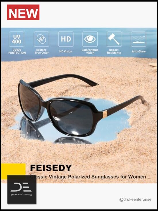 Vintage Square Polarized Sunglasses UV400 Protection Women Classic Vintage Square Wraparound Polarized UV400 Protection Sunglasses main image 3